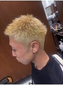 リバースセンターパートニュアンスパーマニュアンスウルフダウ T