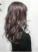 mowen×アッシュグレージュ×ロングレイヤー×外人風カラー