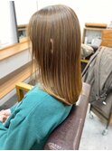 くびレイヤーグレーベージュニュアンスカラー白髪染め白髪ぼかし