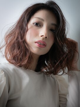 カバーヘア ブリス 大宮西口店(COVER HAIR bliss) かきあげふわミディホワイトピンクブラウンu大宮20代30代40代