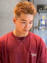 メンズサロン ブロック(Men's Salon bloc) アップバング 刈り上げ 金髪 ハイトーン スパイキーショート