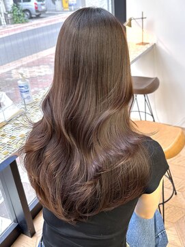 ミリ(mm) レイヤーカット 艶感ブラウンカラー 韓国 髪質改善 仙台