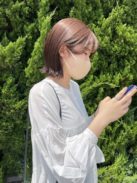 ヌープヘアーアイス(NUUP.hair ici) ★ブリーチなし秋冬バーガンディレッドミディアムレイヤーカット