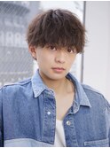 束感マッシュ ブラウンカラー 鹿児島メンズ