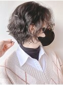 【morio 原宿】ニュアンスショートボブパーマ　くるくる外国人風