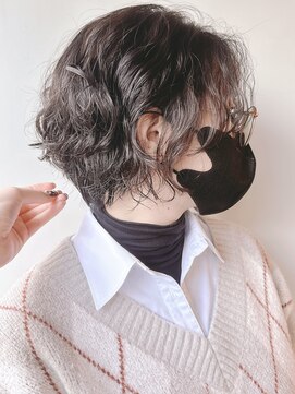 モリオフロムロンドン 原宿本店(morio from London) 【morio 原宿】ニュアンスショートボブパーマ　くるくる外国人風