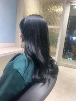 アソビ 表参道(ASOBI)&nbsp;黒髪/グレーベージュ/レイヤーロング/前髪パーマ/ブリーチなし