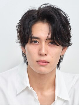ガーデンタチカワネクスト(garden tachikawa next) 大人男子ナチュラルセンターパートウルフ似合わせ毛流れパーマ