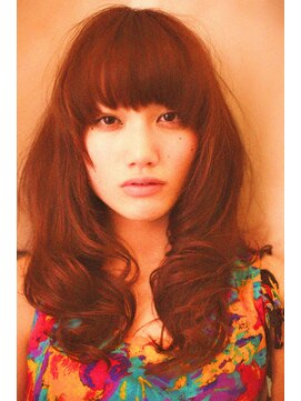 ブーケ(BOUQUET) 大人かわいい厚めバング マッシュウルフロング