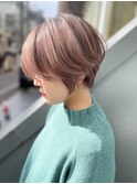 「NUDE」#10代20代30代大人ショートボブ前下りショートWカラー
