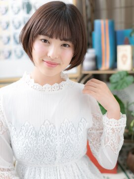 カバーヘア ブリス 大宮西口(COVER HAIR bliss) オリーブアッシュ小顔前下がりナチュラルボブc5大宮20代30代40代