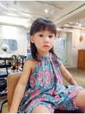 キッズカット/オン眉ぱっつん前髪カット/キッズヘア/子連れ歓迎