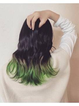 ヘアーサロン ラシア(hair salon Lasia) 高発色◎緑×裾カラー[グラデーションカラー]