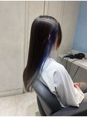 ダブルカラー/黒髪/ボブルフ/ネビージュ/原宿/インナーカラー