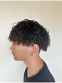 ツイストパーマツーブロスタイル