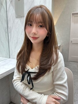 ロンド レア 天神大名店(Lond Le’a) 黒髪カタログ/オリーブグレー/ココアベージュ/小顔に見せるヘア