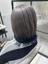 クアトログランシュ 水戸店(QUATRO×GranCieux)&nbsp;grey×Blue　水戸/裾カラー/ブリーチ