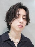 センターパートミディアムウルフ緩めルーズパーマfifth原宿渋谷