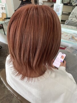 ヘアーディア みどり店(Hair...DiA) オレンジでつくる外ハネウルフ