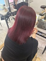 アジールヘア 所沢プロペ通り店(agir hair) ワインレッド ブリーチなしダブルカラー