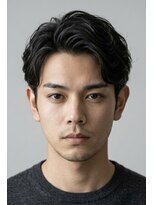 ゼンコー アオヤマ(ZENKO Aoyama)&nbsp;黒髪×アップバングパーマ×ビジネス【メンズパーマ表参道渋谷】
