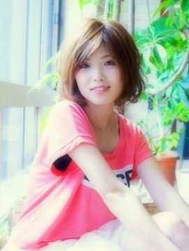 ノーブル ヘア ガーデン(Noble hair garden) 【ノーブル】フレンチシフォンボブ×ミントベージュ。