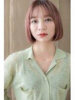 カバーヘア ブリス 北浦和(COVER HAIR bliss)&nbsp;アッシュピンクハイライト前下がりボブTa2北浦和20代30代40代