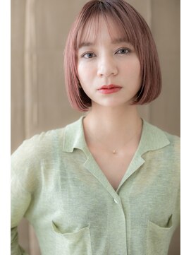 カバーヘア ブリス 北浦和(COVER HAIR bliss) アッシュピンクハイライト前下がりボブTa2北浦和20代30代40代