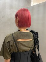テトヘアー(teto hair)&nbsp;レッドカラー　オレンジカラー　暖色　ボブ　ミニボブ
