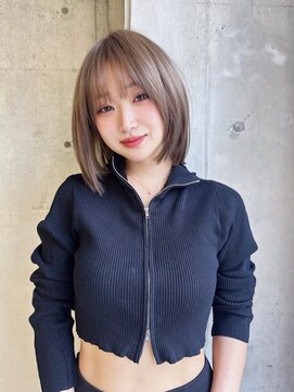 ロンドローズ 名古屋(Lond damaskRose) ブリーチ 学割 オリーブベージュ レイヤーカット リタッチ214