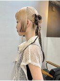 20代成人式卒業式向け♪編み込みタイトツインアレンジヘア