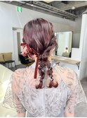 ヘアセット_ツイン編み下ろし