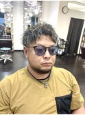 ツイストスパイラルパーマツーブロックマッシュメッシュフェード