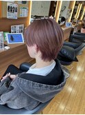 立体感ショート×透明感カラー