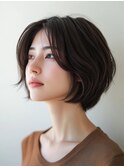 30代40代50代◎大人ナチュラルレイヤーボブ/白髪ぼかし