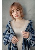 【GEEKS渋谷】夏カラー/オレンジベージュ/レイヤーボブ/20代30代