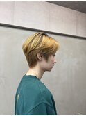 くびれヘア/暗めカラー/アプリコットオレンジ/縮毛矯正