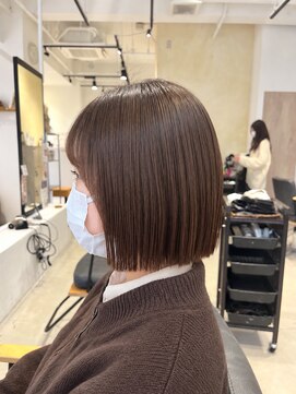 ビューバイネオリーブ 用賀店(Beau'r by neolive) ミディアムハッシュカットグレージュデザインカラー［用賀］