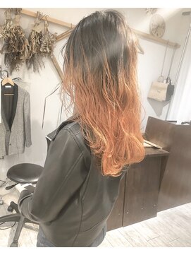 ヘアーアンドアトリエ マール(Hair&Atelier Marl) 【Marl】キャロットオレンジのバレイヤージュグラデーション♪