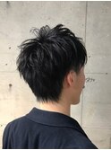 ショートレイヤートランクスヘアくせ毛風パーマ