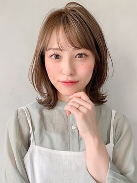 キリ 表参道(kyli) 小顔カットボブルフ大人かわいいピンクベージュ薄めバングくびれ