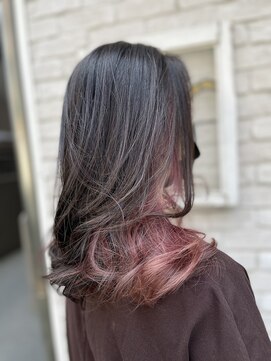 ボヌールヘア(BONHEUR HAIR) ラベンダーピンク インナーカラー【YUKIE】