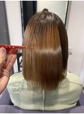 ショートボブミディアム酸性ストレート黒髪艶髪