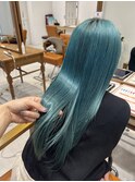 エメラルドグリーン☆派手髪☆