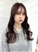 韓国風くびれヘアが巻きやすいレイヤーカット　レッドブラウン