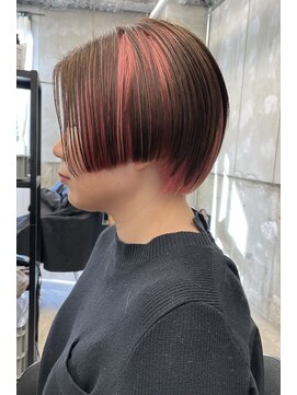 ザ デイ(THE DAY) バイカラー/ピンクとブラウン/デザインカット