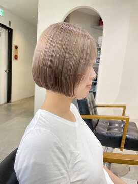 ニコフクオカヘアーメイク(NIKO Fukuoka Hair Make) 福岡天神/ケアブリーチカラー/大人可愛い/ミルクティーベージュ