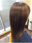 ボブウルフ小顔ネビージュワンレンヘアセット結婚式成人式