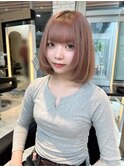 レイヤーボブ/ピンクベージュ