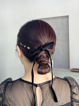 スリー(Three) 【Three/萩原/大分】結婚式お呼ばれ/タイトアレンジ/リボン